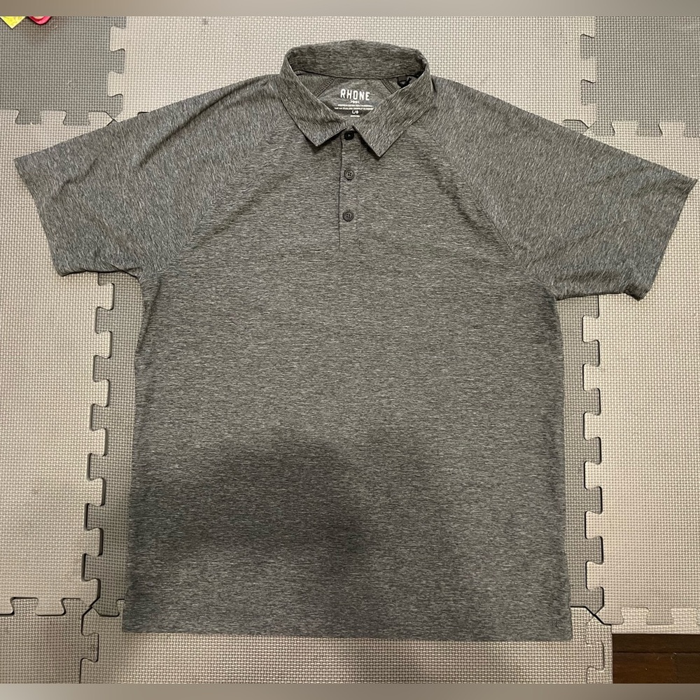 GUC Men's Rhone Reign Polo Shirt Large Heathered Black